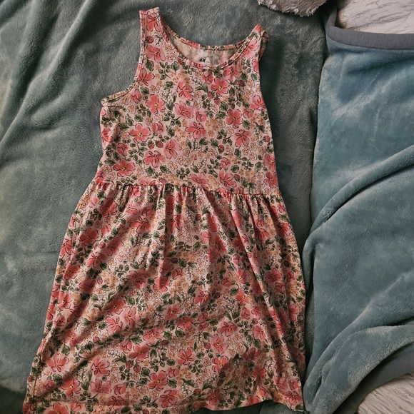 H&M Floral Pink and Green Kids Dress - Picture 1 of 3